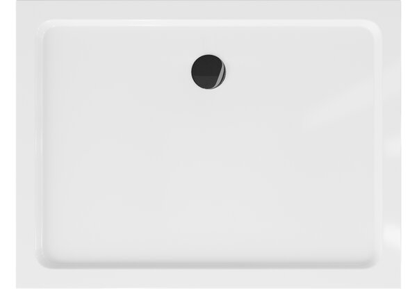 Mexen Flat piatto doccia rettangolare slim 80 x 70 cm, bianco, sifone nero - 40107080B