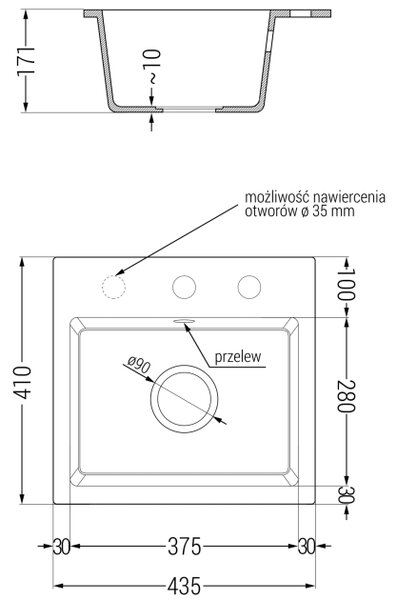 Mexen Milo lavello in granito a 1 vasca con rubinetto da cucina Telma, beige - 6505-69-670200-69
