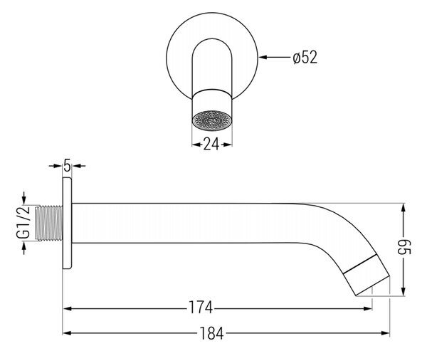 Mexen Kai DR70 set da bagno e doccia ad incasso con soffione 25 cm, cromato - 77602DR70251-00