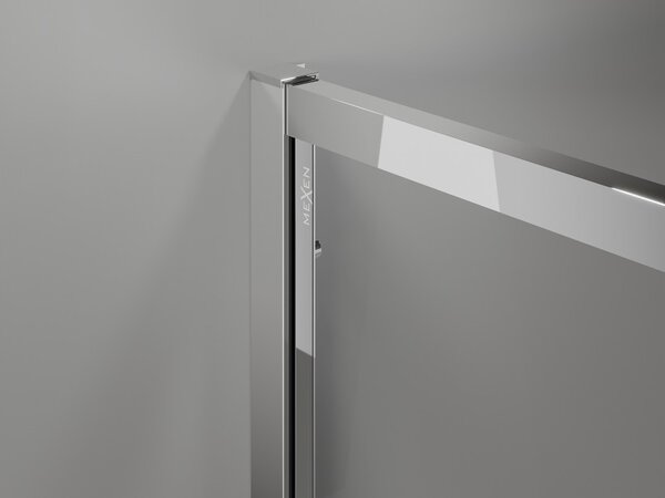Mexen Exo cabina doccia semicircolare asimmetrica scorrevole 90 x 80 cm, trasparente, cromo - 8132-090-080-01-00