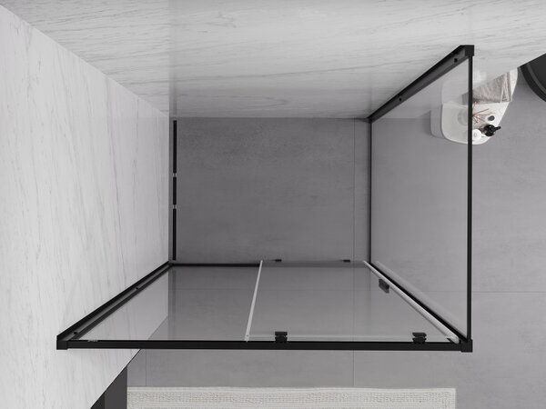 Mexen Exo cabina doccia scorrevole 100 x 80 cm, trasparente, nero - 8151-100-080-70-00