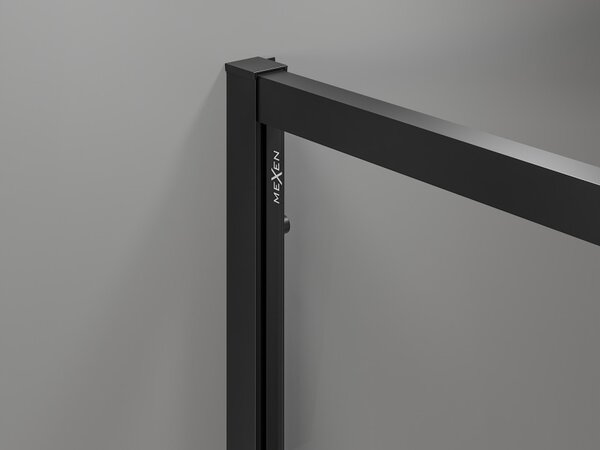 Mexen Exo cabina doccia semicircolare asimmetrica scorrevole 90 x 80 cm, trasparente, nero - 8132-090-080-70-00