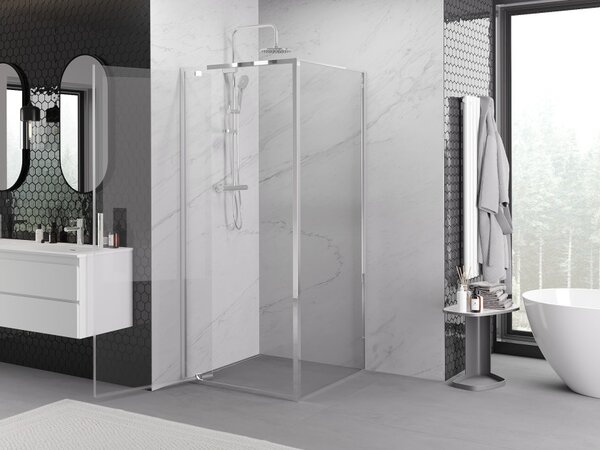 Mexen Exo-BR cabina doccia a battente 90 x 90 cm, trasparente, cromato - 8181-090-090-01-00