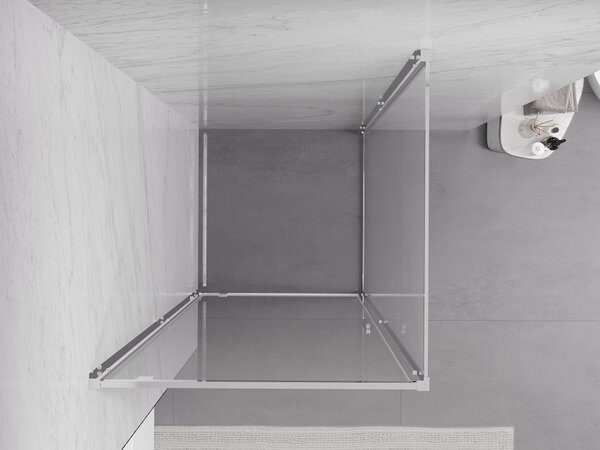 Mexen Exo-BR cabina doccia a battente 90 x 90 cm, trasparente, cromato - 8181-090-090-01-00