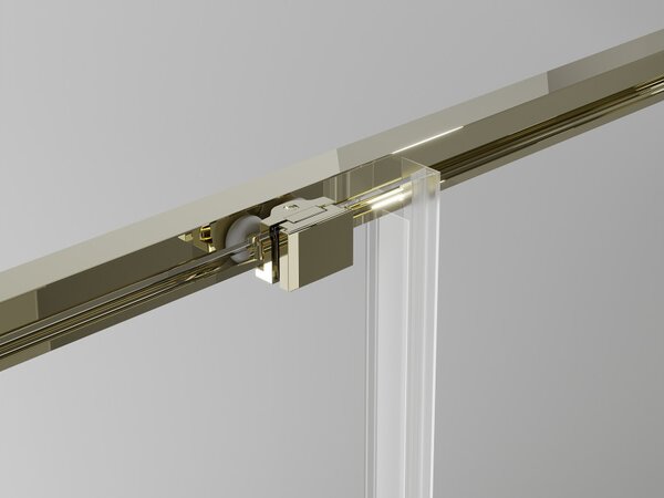 Mexen Exo cabina doccia quadrata scorrevole 100 x 100 cm, trasparente, oro - 8111-100-100-50-00