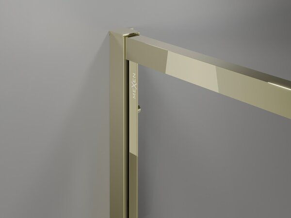Mexen Exo cabina doccia pentagonale a battente 90 x 90 cm, trasparente, oro - 812-090-090-50-00
