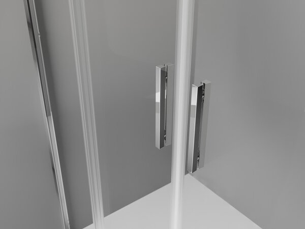 Mexen Exo cabina doccia semicircolare asimmetrica scorrevole 90 x 80 cm, trasparente, cromo - 8132-090-080-01-00