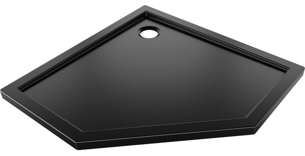 Mexen Flow piatto doccia pentagonale slim 80 x 80 cm, nero opaco - 46P708080