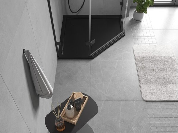 Mexen Flow piatto doccia pentagonale slim 80 x 80 cm, nero opaco - 46P708080