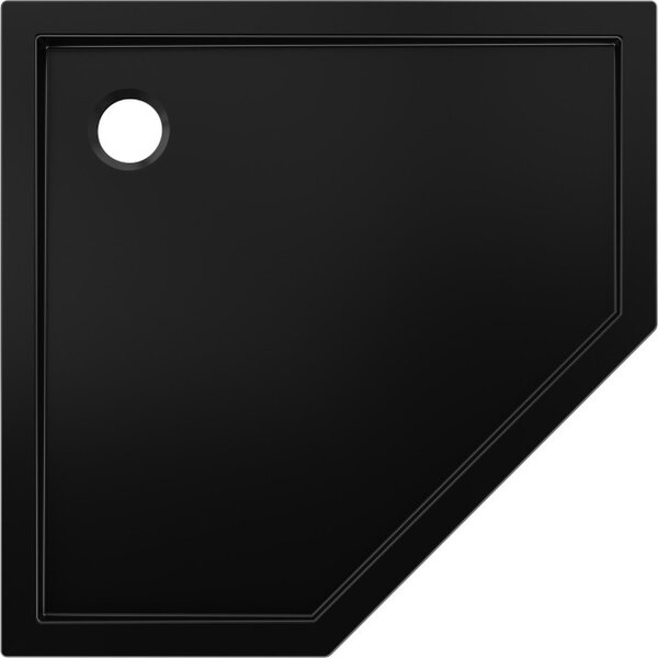 Mexen Flow piatto doccia pentagonale slim 80 x 80 cm, nero opaco - 46P708080