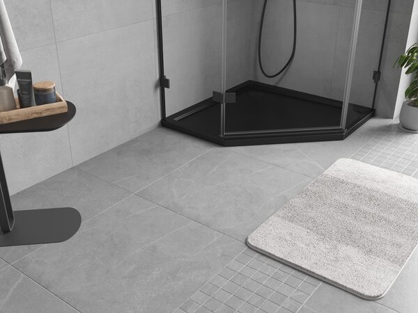 Mexen Flow piatto doccia pentagonale slim 80 x 80 cm, nero opaco - 46P708080