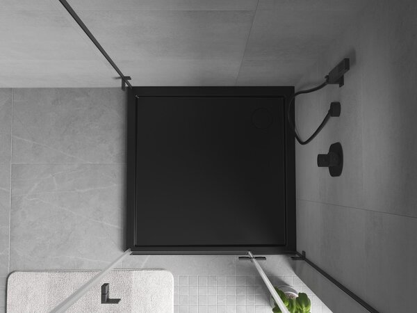 Mexen Flow piatto doccia quadrato slim 85 x 85 cm, nero opaco - 46S708585