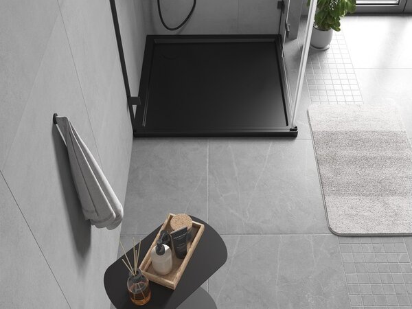 Mexen Flow piatto doccia quadrato slim 85 x 85 cm, nero opaco - 46S708585