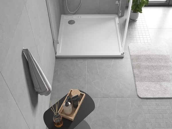Mexen Flow piatto doccia quadrato slim 75 x 75 cm, bianco lucido - 46S107575