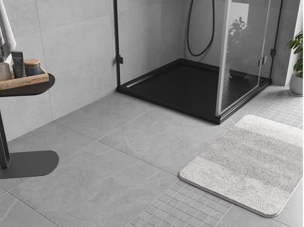 Mexen Flow piatto doccia quadrato slim 85 x 85 cm, nero opaco - 46S708585