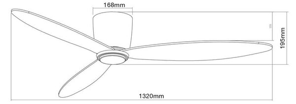 Beacon Lighting Ventilatore da soffitto Airfusion Radar bianco Ø 132 cm silenzioso, Bianco / Opale, Soggiorno / Sala da pranzo, Legno, Moderno