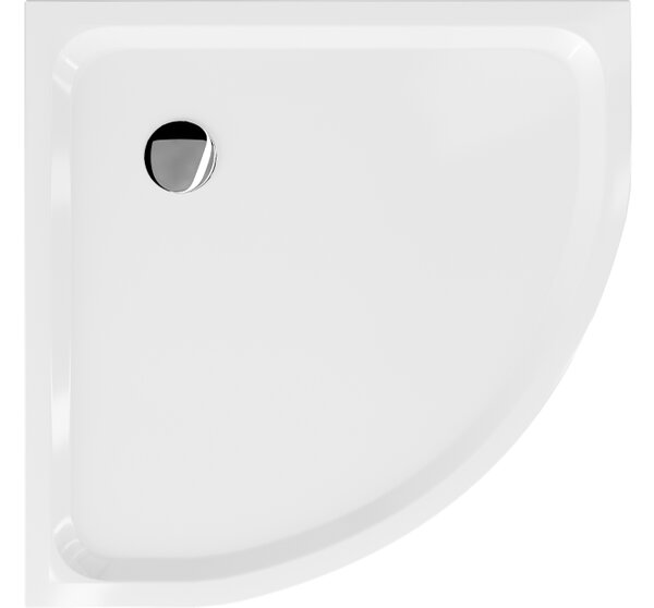 Mexen Flat piatto doccia semicircolare slim 90 x 90 cm, bianco, sifone cromato - 41109090