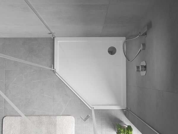 Mexen Flow piatto doccia pentagonale slim 90 x 90 cm, bianco lucido - 46P109090