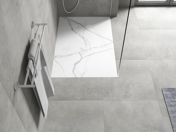 Mexen Hugo piatto doccia rettangolare SMC 100 x 80 cm, pietra bianca - 42158010