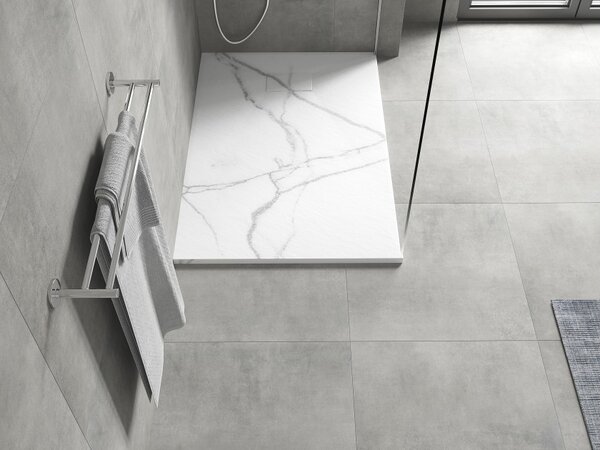 Mexen Hugo piatto doccia rettangolare SMC 100 x 80 cm, pietra bianca - 42158010