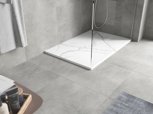 Mexen Hugo piatto doccia rettangolare SMC 100 x 80 cm, pietra bianca - 42158010
