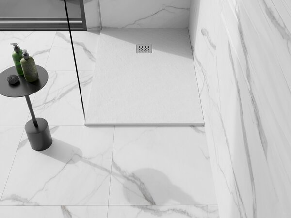 Mexen Stone+ piatto doccia in composito rettangolare 90 x 80 cm, bianco - 44108090