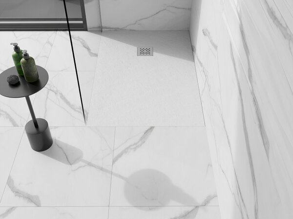 Mexen Stone+ piatto doccia in composito rettangolare 90 x 80 cm, bianco - 44108090