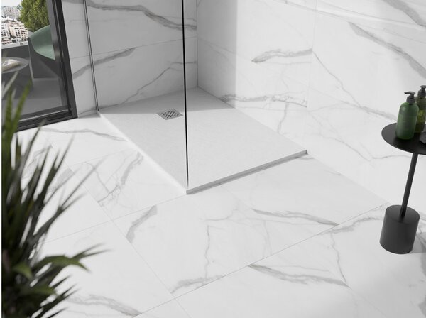 Mexen Stone+ piatto doccia in composito rettangolare 90 x 80 cm, bianco - 44108090