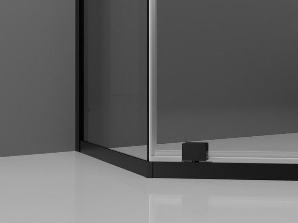 Mexen Exo cabina doccia pentagonale 90 x 90 cm, trasparente, nera - 812-090-090-70-00