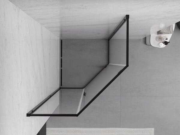 Mexen Exo cabina doccia pentagonale 90 x 90 cm, trasparente, nera - 812-090-090-70-00