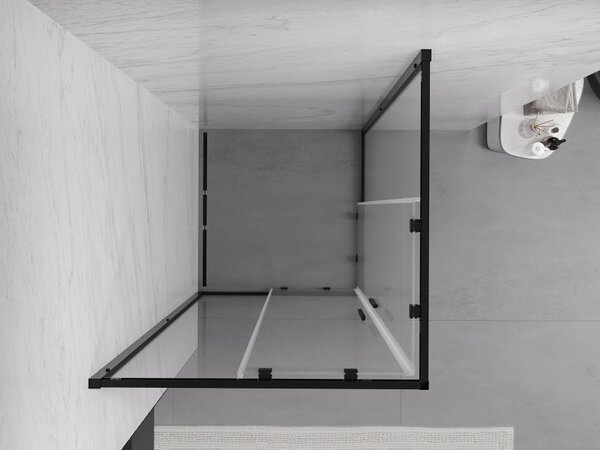 Mexen Exo cabina doccia quadrata scorrevole 90 x 90 cm, trasparente, nero - 8111-090-090-70-00