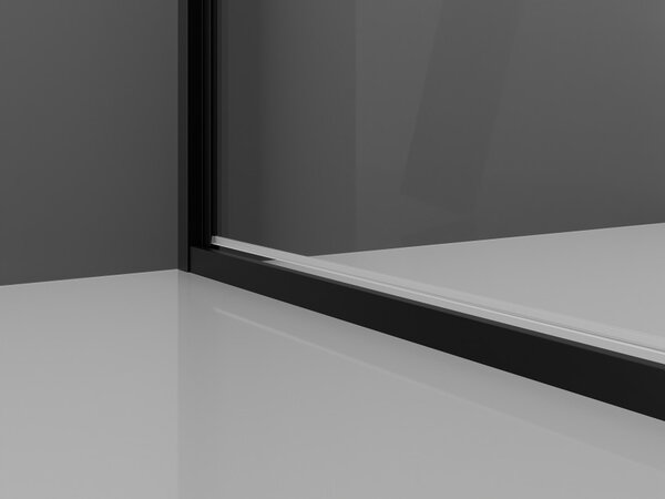 Mexen Exo cabina doccia a battente 90 x 90 cm, trasparente, nero - 817-090-090-70-00