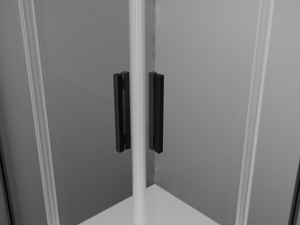 Mexen Exo cabina doccia quadrata scorrevole 90 x 90 cm, trasparente, nero - 8111-090-090-70-00