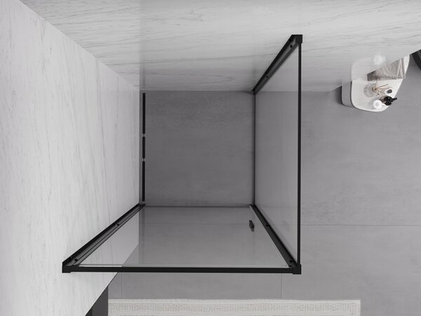 Mexen Exo cabina doccia a battente 90 x 90 cm, trasparente, nero - 817-090-090-70-00