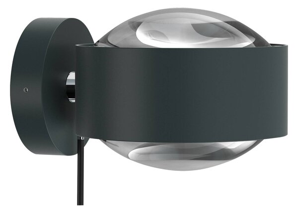 Top Light Puk Maxx Wall+ LED, lenti trasparenti, antracite/cromo
