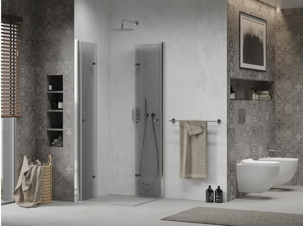 Mexen Lima Duo cabina doccia pieghevole 90 x 90 cm, trasparente, cromo - 856-090-090-02-00