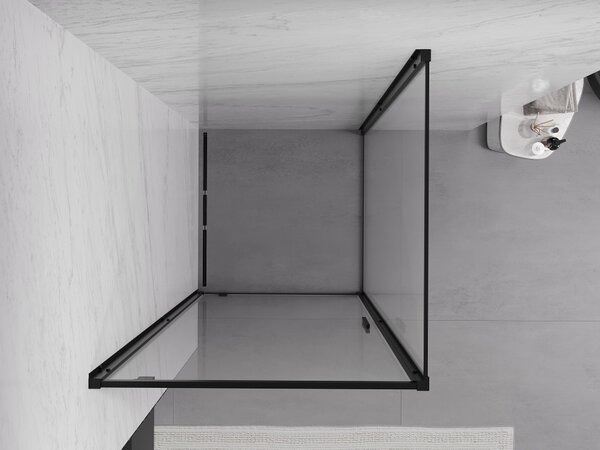 Mexen Exo cabina doccia apribile 90 x 90 cm, trasparente, nera - 8181-090-090-70-00
