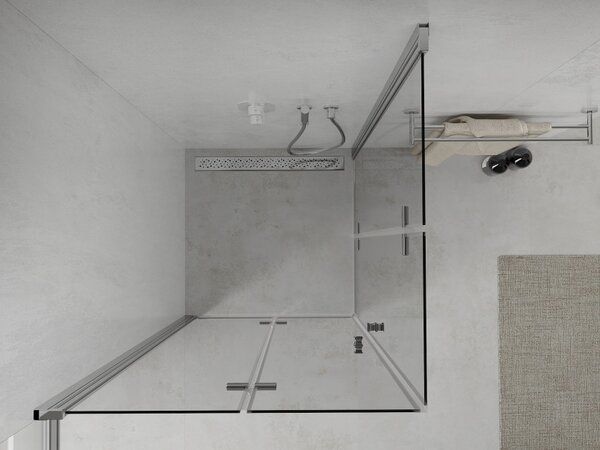 Mexen Lima Duo cabina doccia pieghevole 90 x 90 cm, trasparente, cromo - 856-090-090-02-00