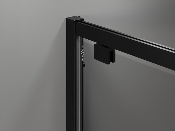 Mexen Exo cabina doccia apribile 90 x 90 cm, trasparente, nera - 8181-090-090-70-00