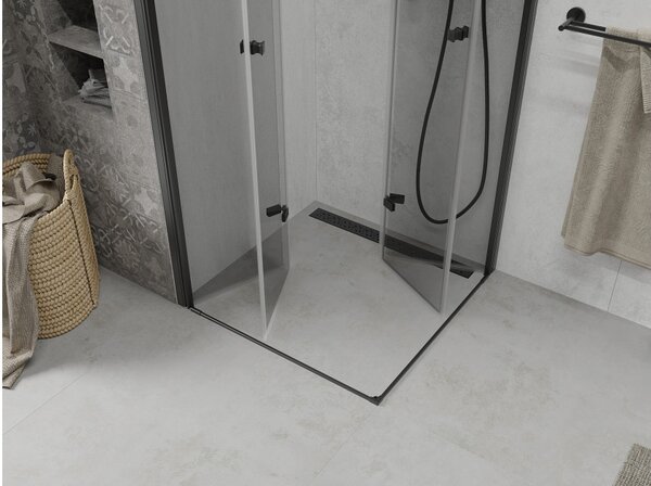 Mexen Lima Duo cabina doccia pieghevole 80 x 80 cm, trasparente, nero - 856-080-080-70-00-02