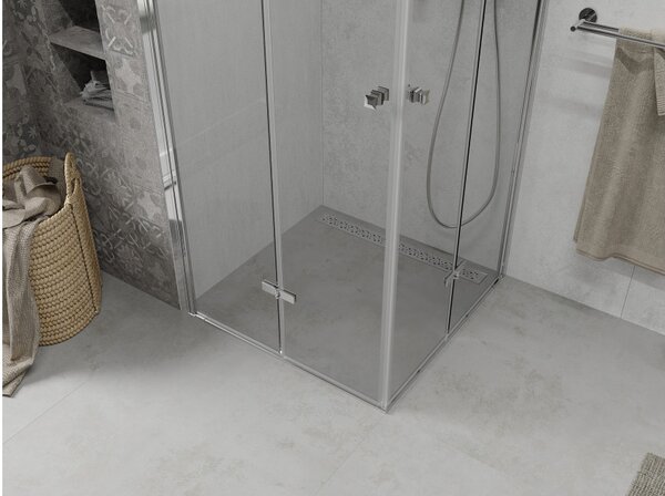 Mexen Lima Duo cabina doccia pieghevole 90 x 90 cm, trasparente, cromo - 856-090-090-02-00