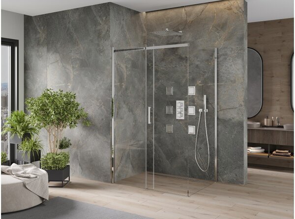 Mexen Omega cabina doccia scorrevole 100 x 80 cm, trasparente, cromo - 825-100-080-01-00