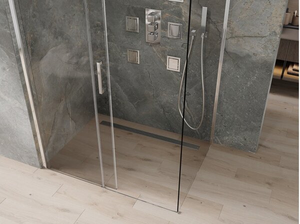 Mexen Omega cabina doccia scorrevole 100 x 80 cm, trasparente, cromo - 825-100-080-01-00