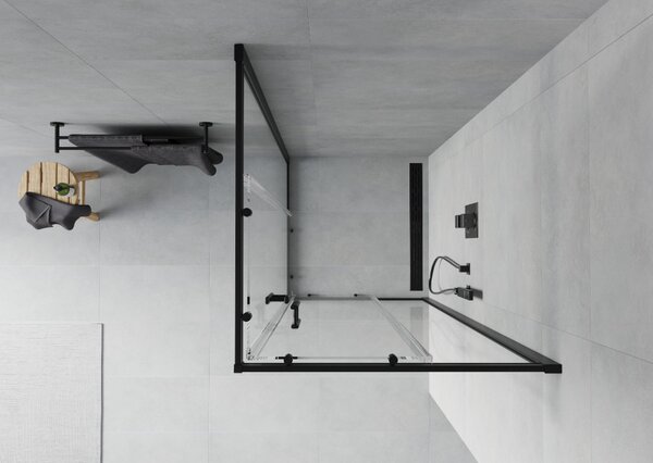 Mexen Rio cabina doccia quadrata 90 x 90 cm, trasparente, nera - 860-090-090-70-00
