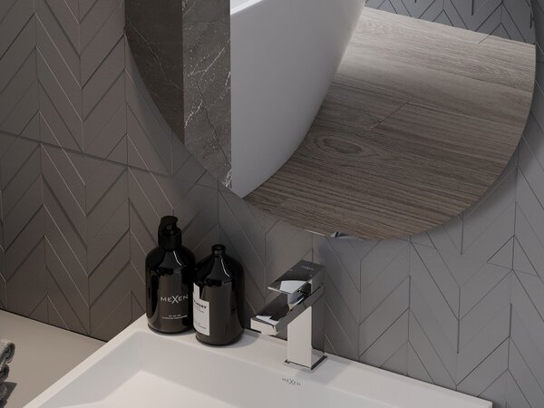 Mexen Alto lucido specchio da bagno rotondo 80 cm - 9853-080-080-000-00