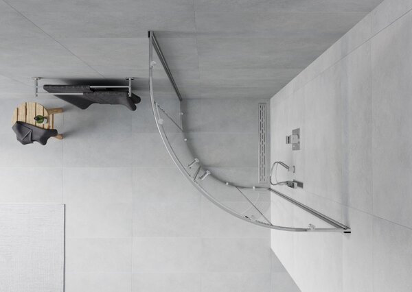 Mexen Rio cabina doccia semicircolare 70 x 70 cm, trasparente, cromo - 863-070-070-01-00
