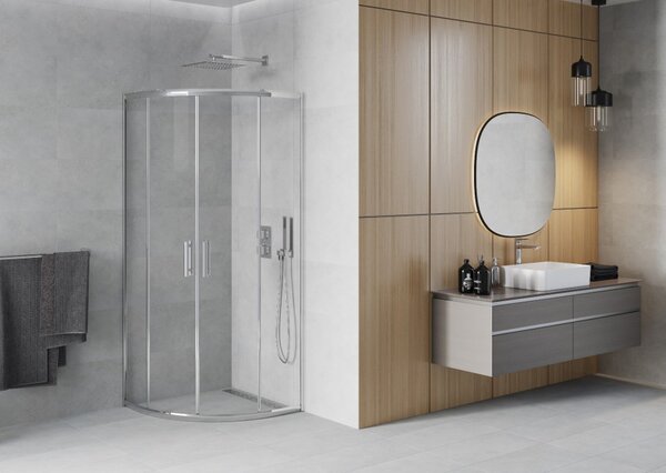 Mexen Rio cabina doccia semicircolare 70 x 70 cm, trasparente, cromo - 863-070-070-01-00