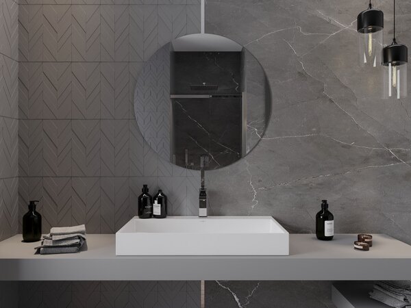 Mexen Alto lucido specchio da bagno rotondo 80 cm - 9853-080-080-000-00