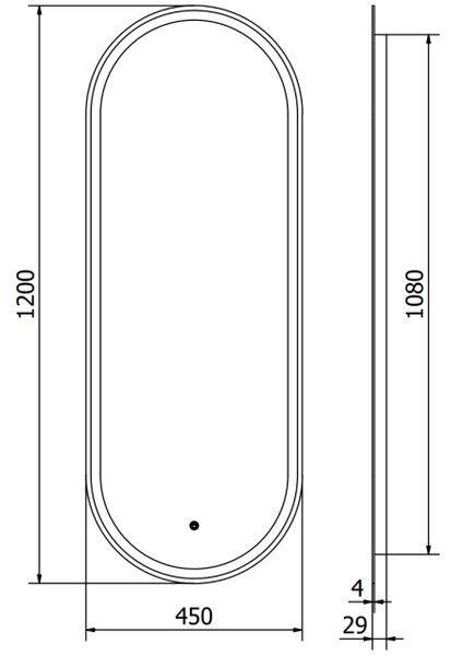 Mexen Bono specchio da bagno retroilluminato 45 x 120 cm, LED 6000K, antiappannamento - 9816-045-120-611-00