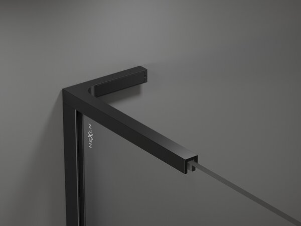 Mexen Velar L Duo cabina doccia scorrevole 100 x 90 cm, trasparente, nero - 871-100-090-02-03-70